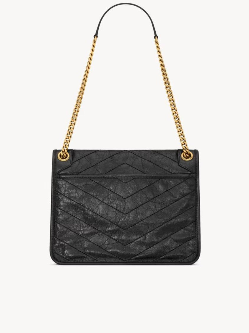Saint Laurent Niki M Chevron-Quilted Chain Shoulder Bag