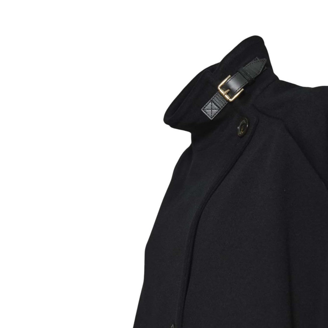 Max Mara Relaxed Black Cashmere Coat With High Collar And Wide Sleeves
