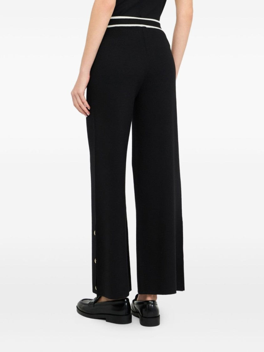 Liu Jo Wide-Leg Trousers With Decorative Hem Buttons