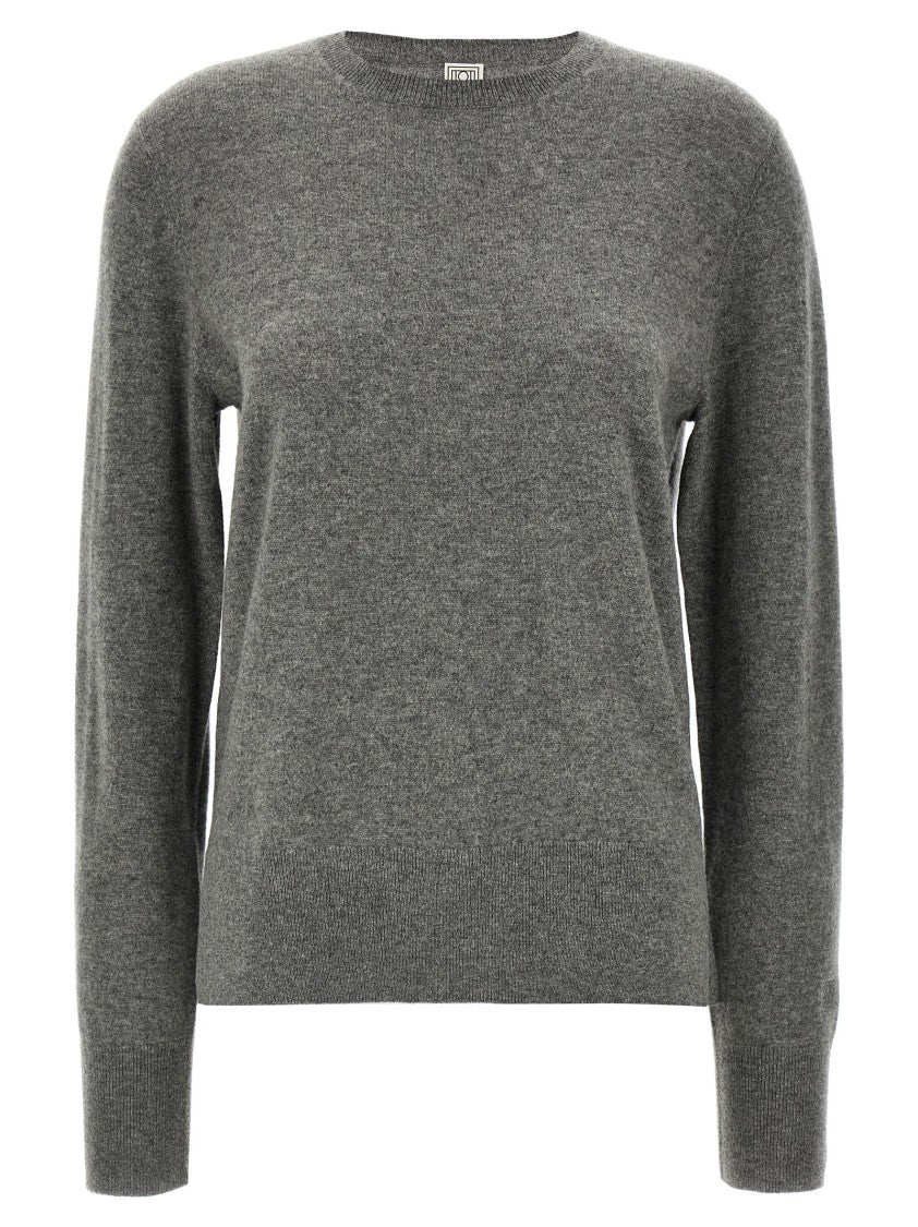 Totême Cashmere Sweater With Classic Crew Neck And Side Splits
