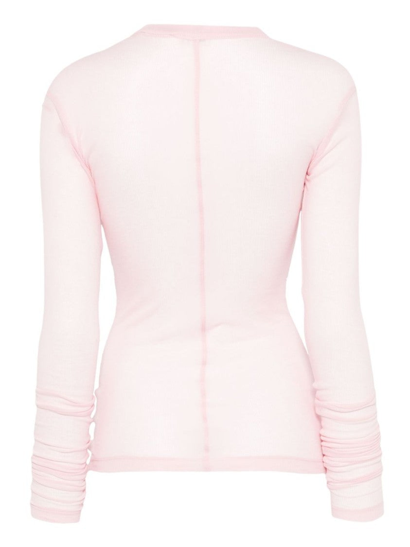 Bite Studios Ribbed Cotton Long-Sleeve T-Shirt With Gathered Sleeves