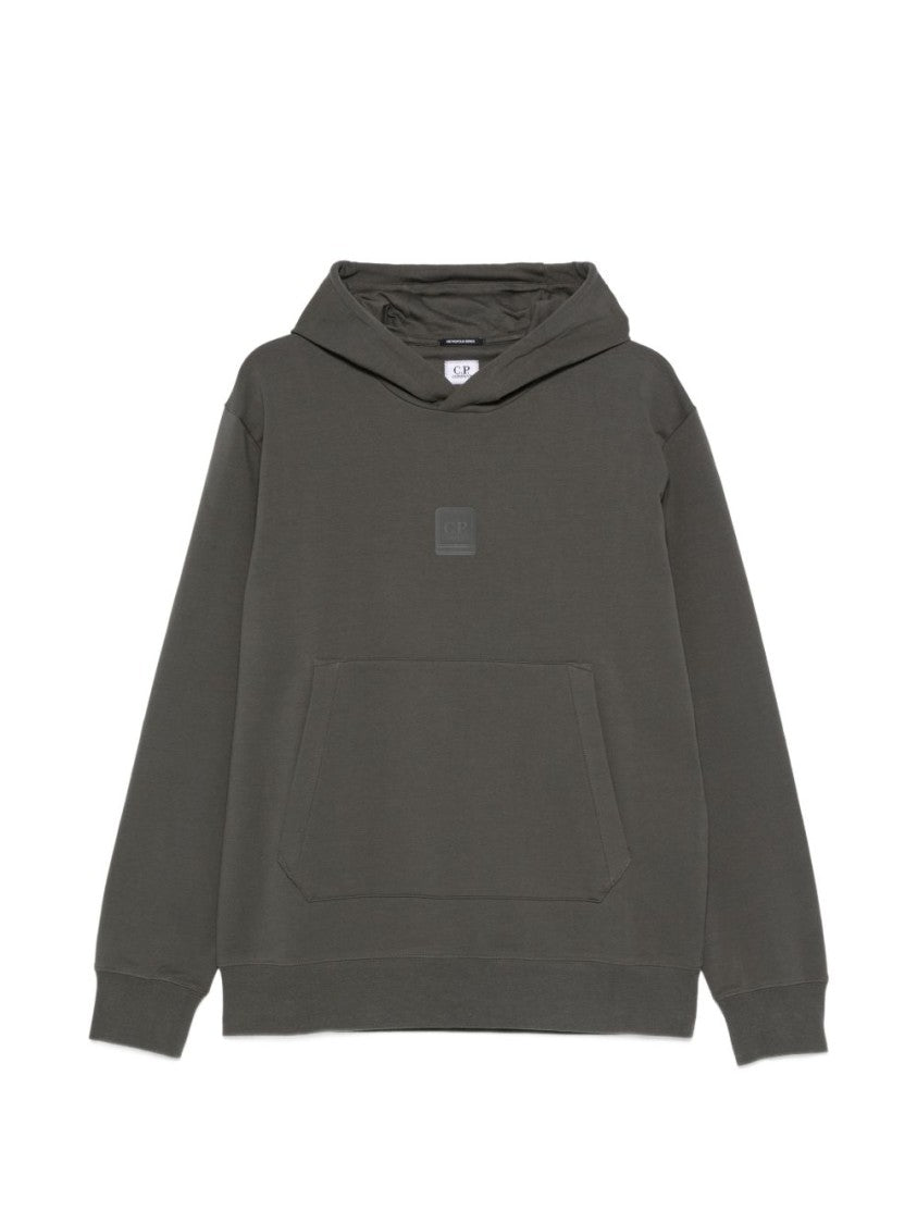 C.P. Company Grey Cotton Logo Patch Hoodie