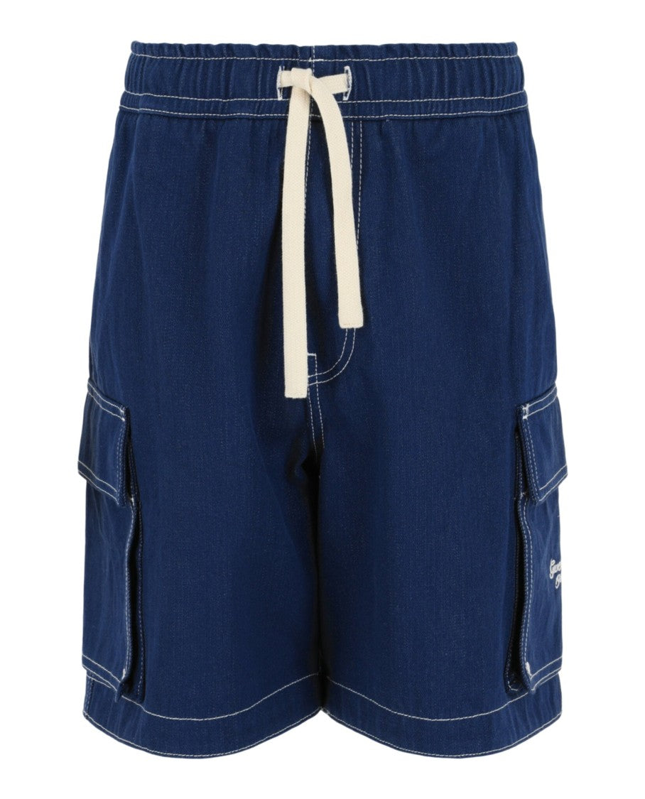 Givenchy Contrast Stitching Denim Boardshorts