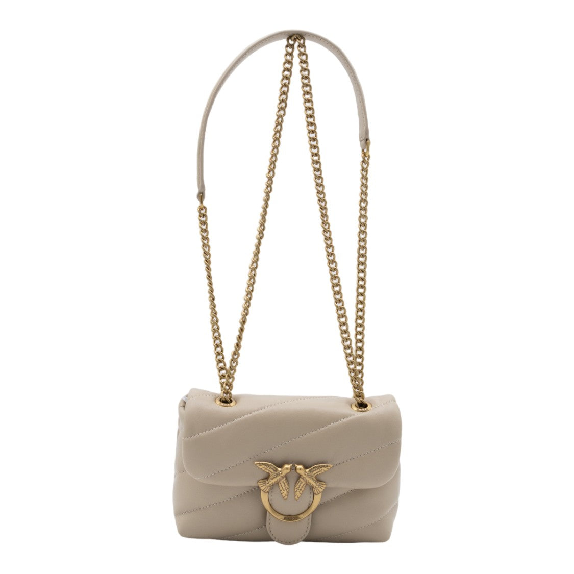 Pinko Quilted Shoulder Bag With Distinctive Gold-Tone Clasp
