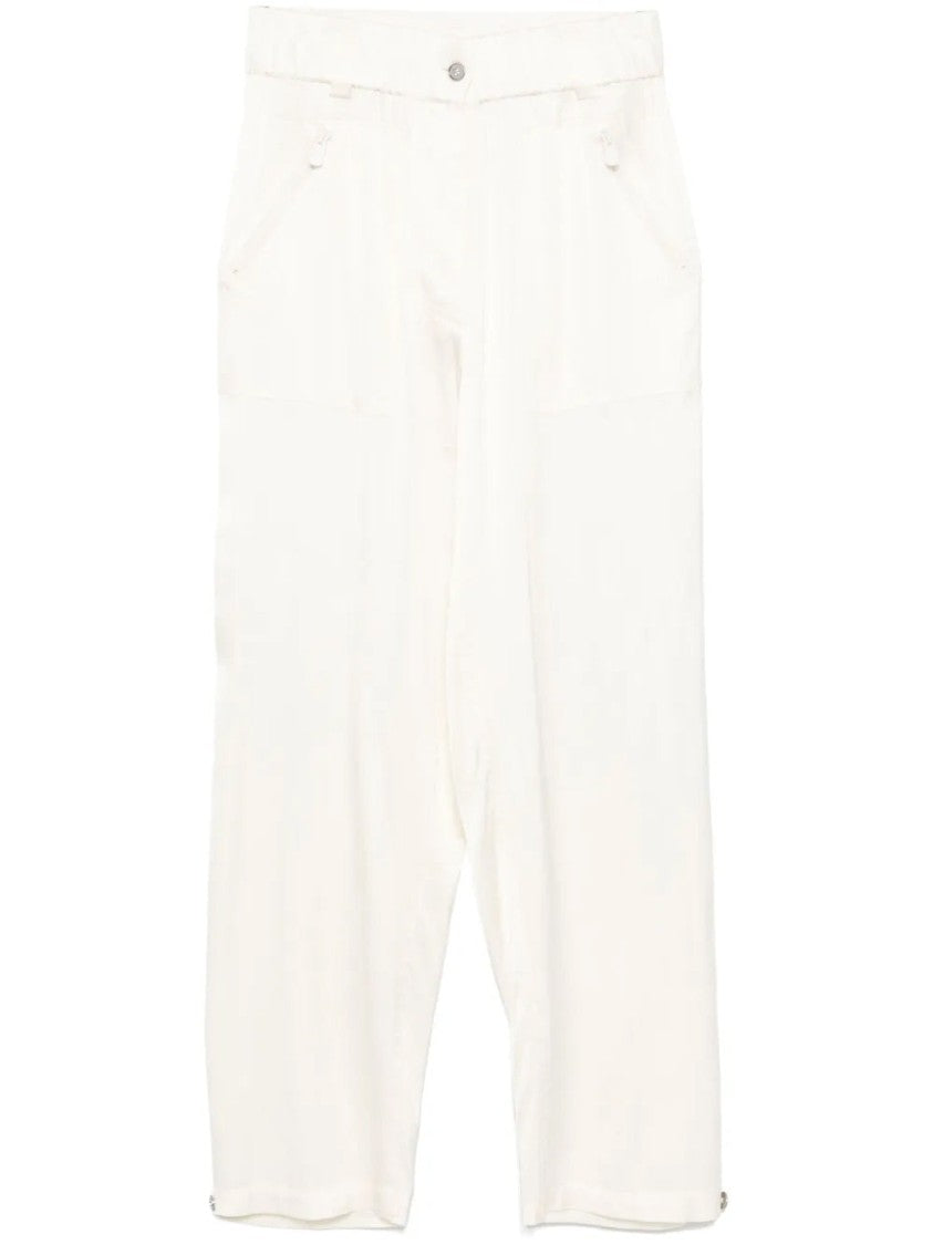 Pinko Relaxed Fit White Trousers