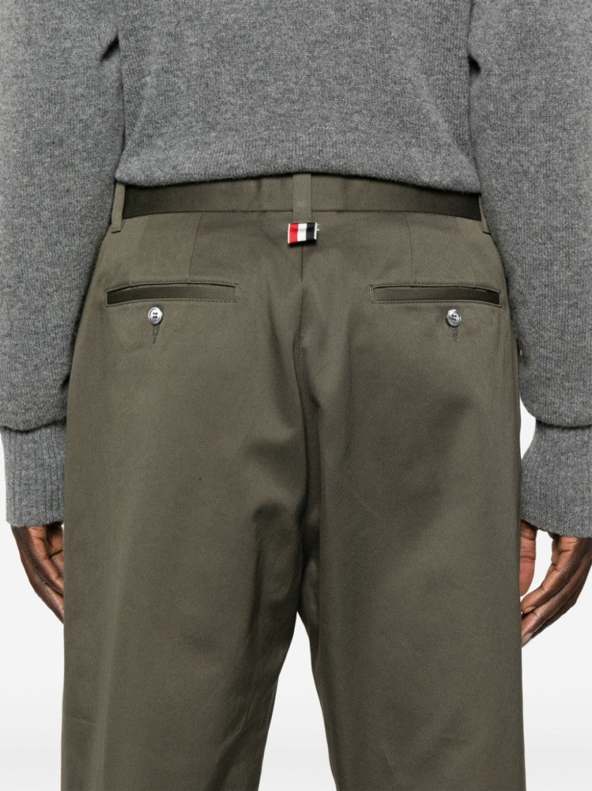 Thom Browne Khaki Green Cropped Trousers