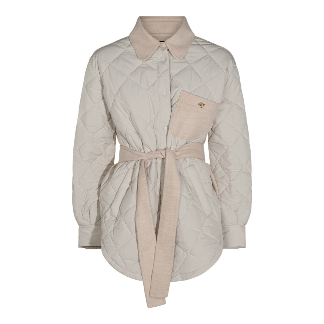 Fabiana Filippi Quilted Coat With Classic Collar And Signature Belt