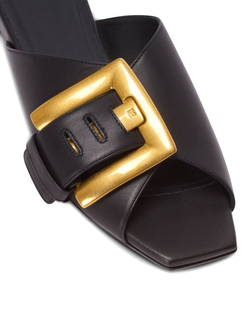 Balmain Black Silk And Nylon Strappy Sandals