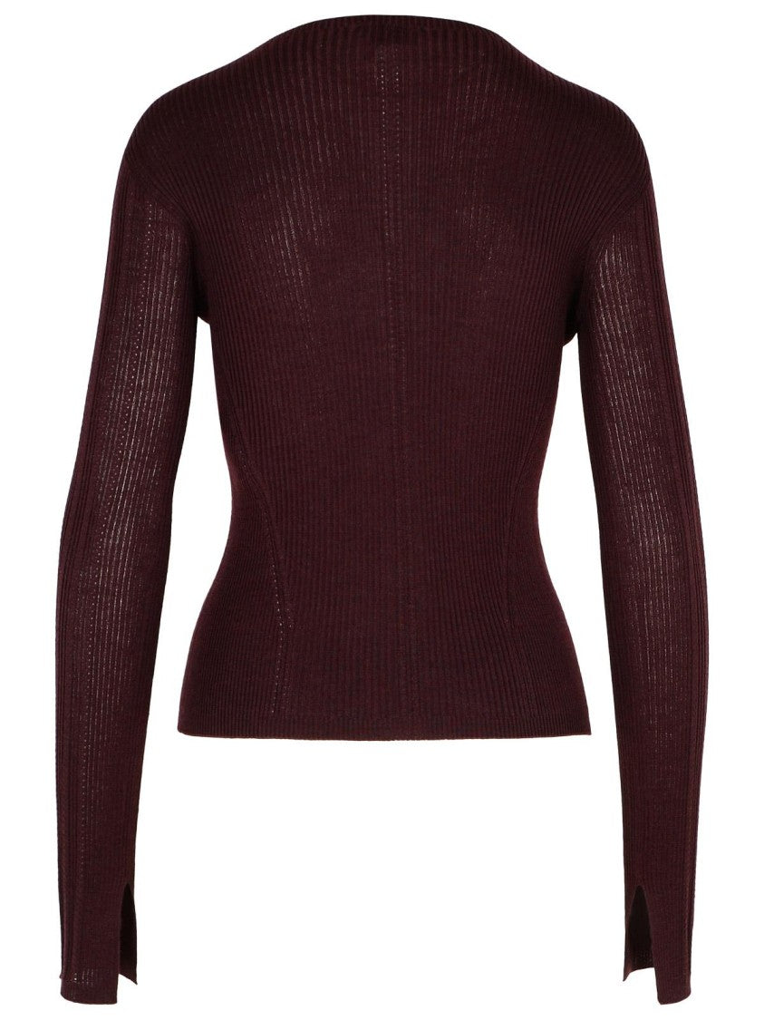 Lanvin Burgundy Wool Blend Sweater