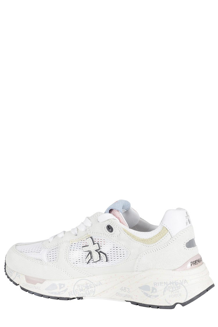 Premiata White Mased 8206 Suede-Trim Polyester Sneakers