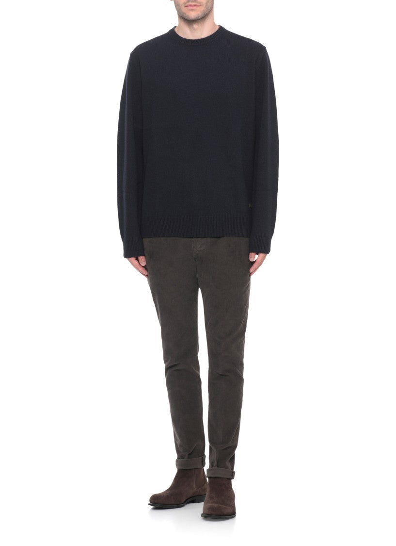 Barbour Navy Blue Wool Sweater