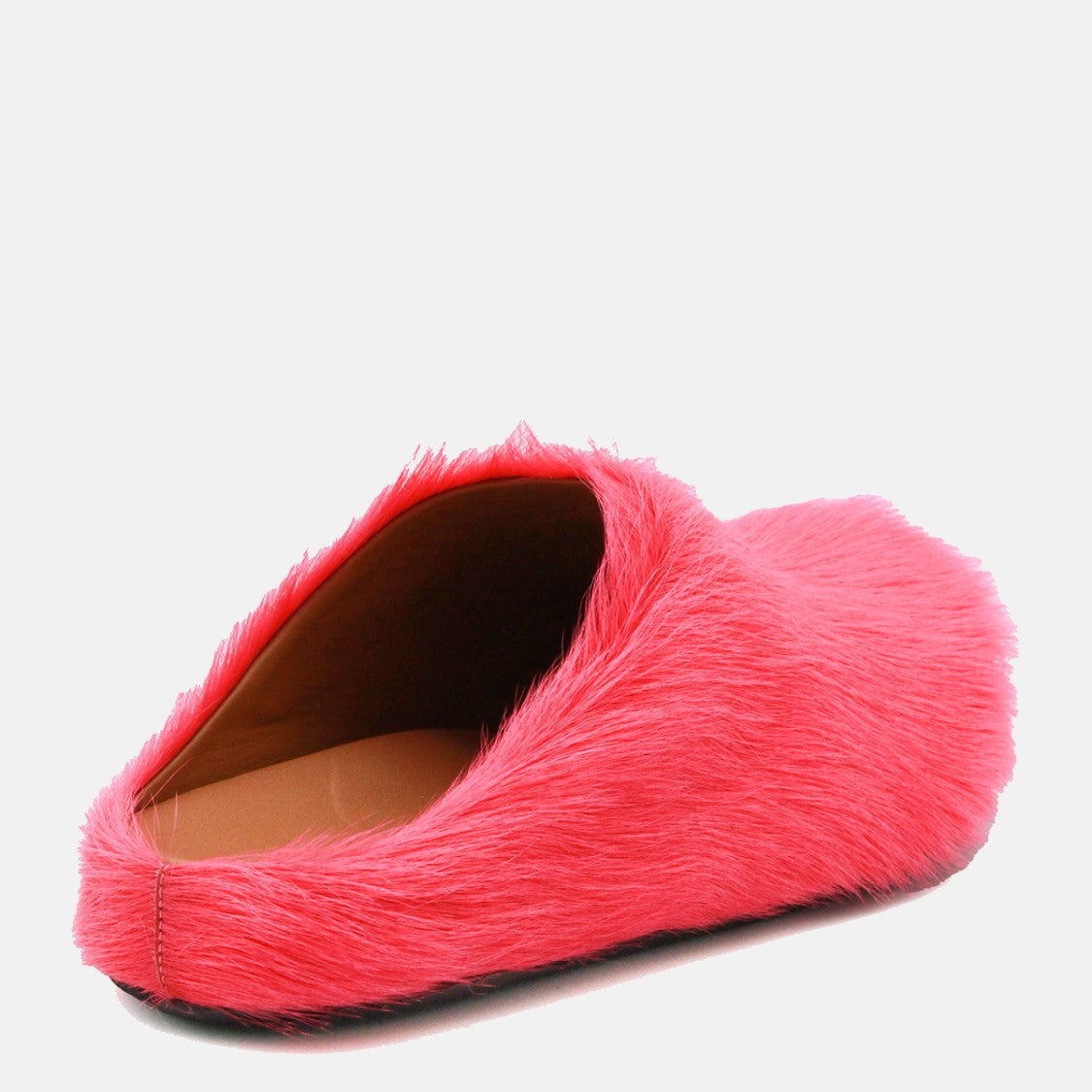 Marni Vibrant Pink Faux Fur Slip-On Mules