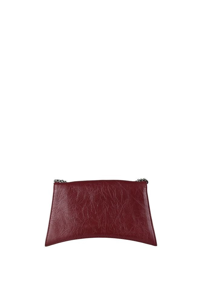 Balenciaga Burgundy Crumpled Leather Crush Chain Xs Bag