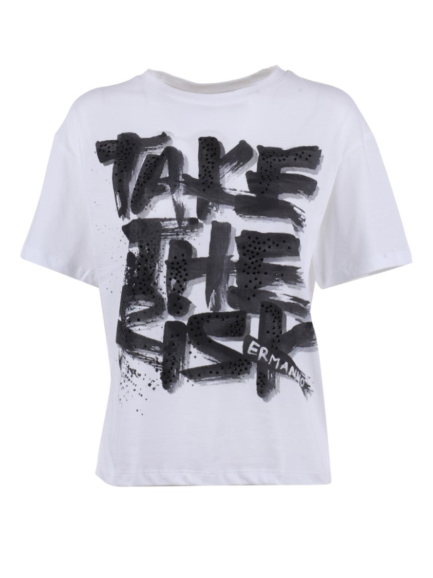 Ermanno Scervino Cotton T-Shirt With Round Neckline And Relaxed Fit