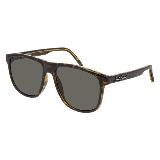 Saint Laurent Rectangular Tortoiseshell Acetate Sunglasses With Dark Grey Lenses