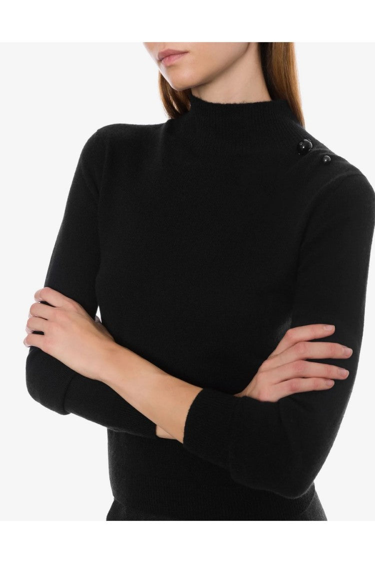 Alberta Ferretti Black Wool-Blend Sweater