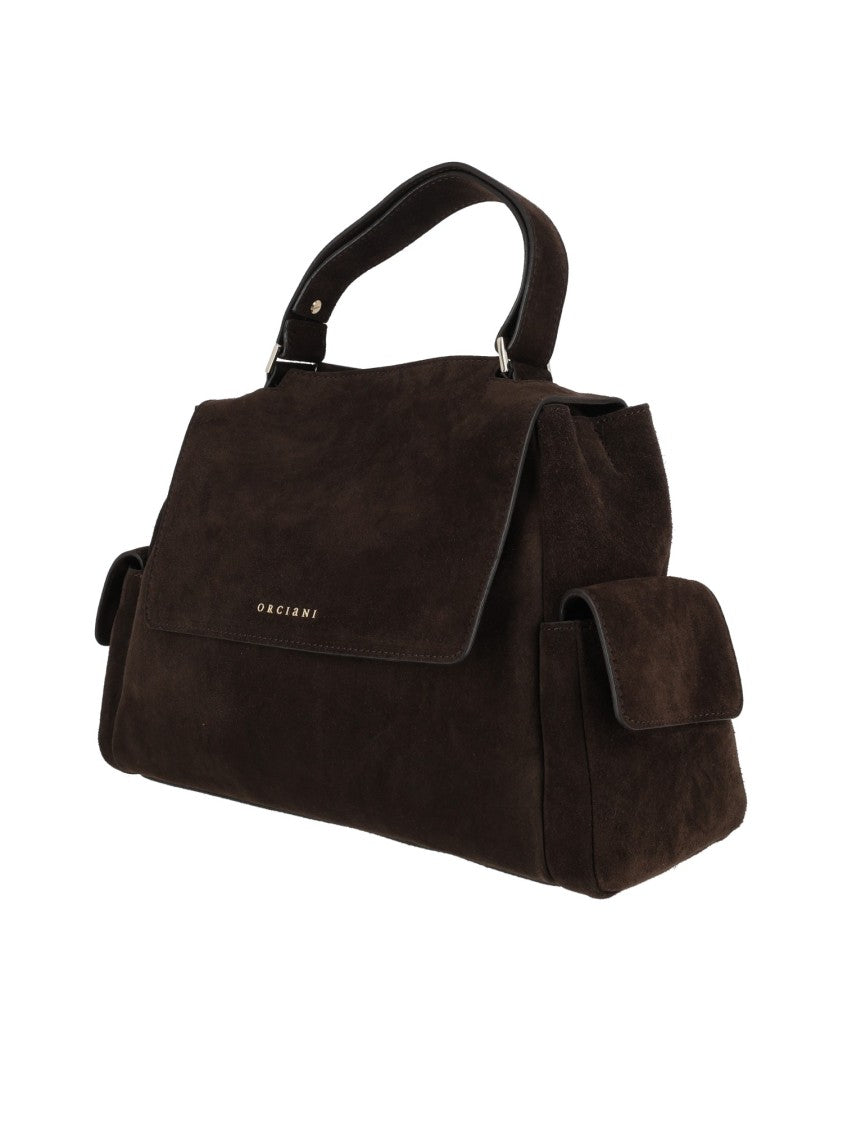 Claudio Orciani Sveva Cargo M Peach + Gold Suede Shoulder Bag