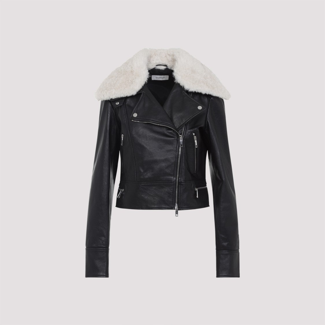 Sportmax Sportmax Black Leather Toscana Biker Jacket