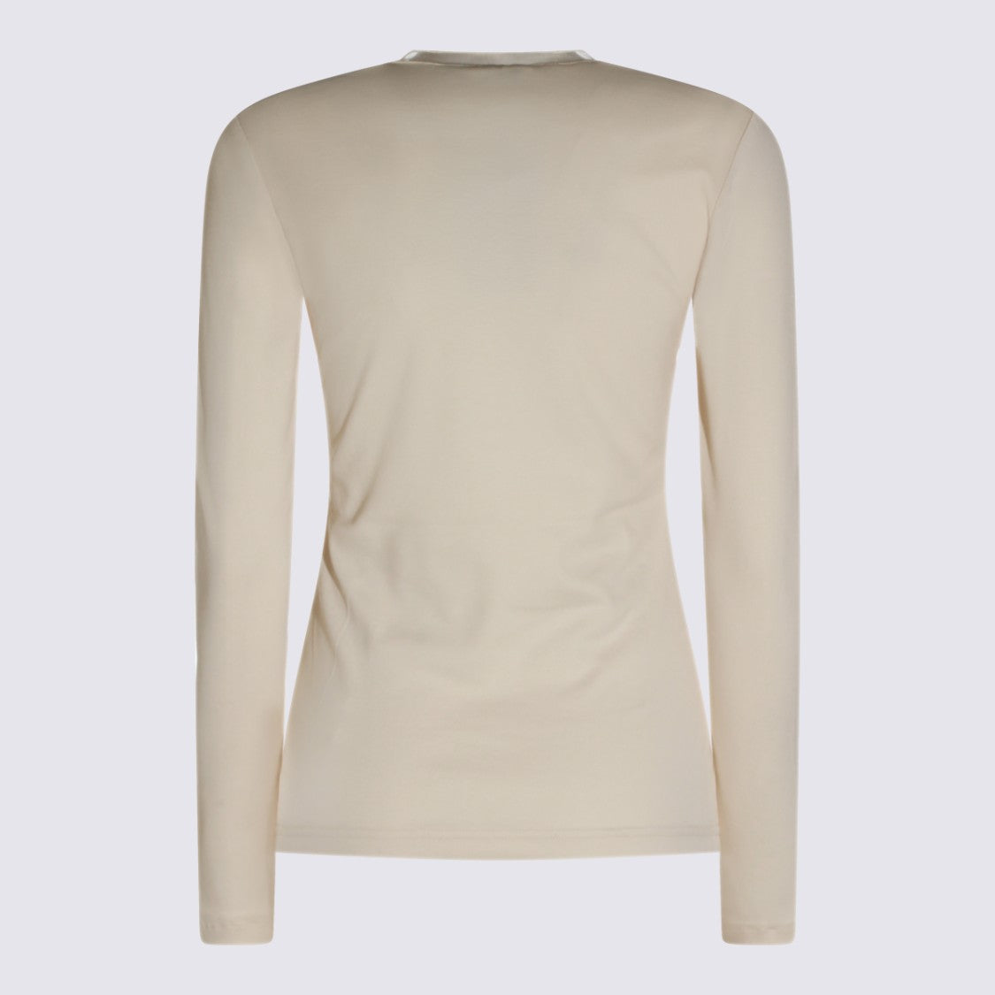 Fabiana Filippi Long-Sleeved Fitted Top With V-Neckline And Trim Detail