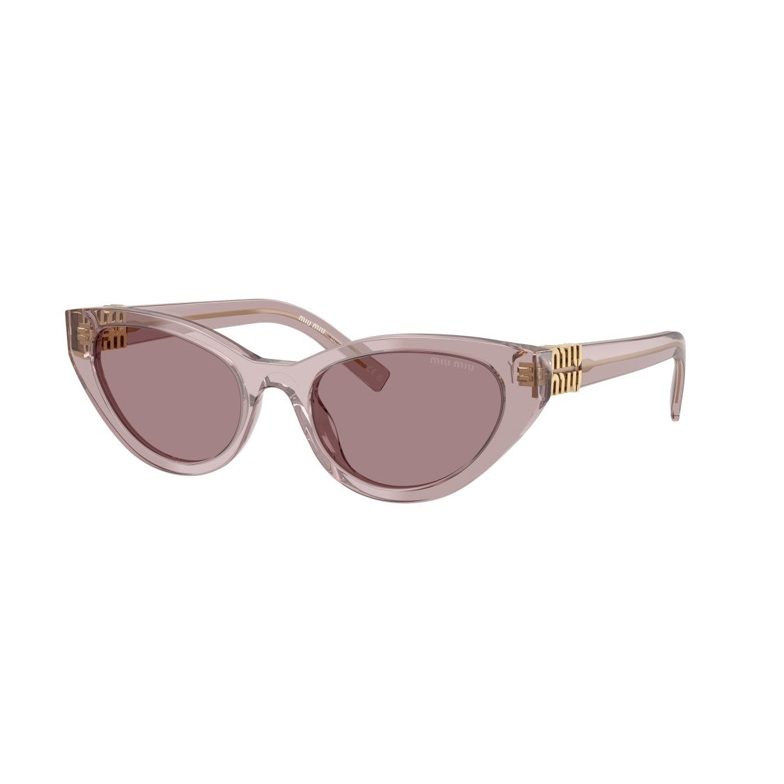 Miu Miu 0Mu A04s Translucent Mauve Cat-Eye Sunglasses