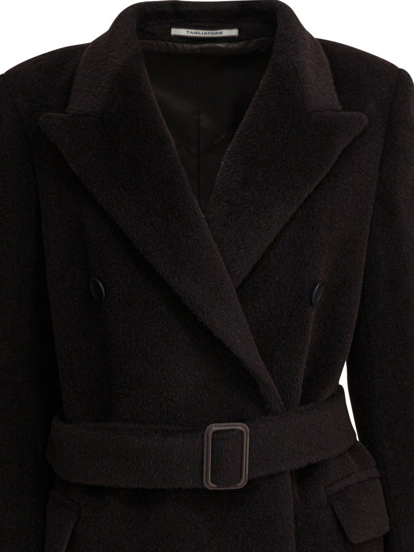 Tagliatore Double-Breasted Alpaca-Wool Blend Coat With Tailored Silhouette