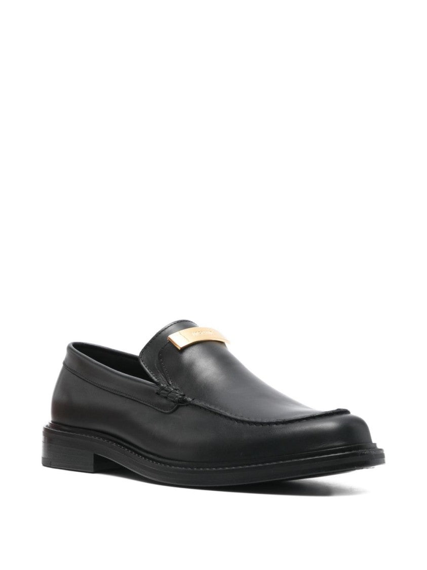 Moschino Black Silk And Nylon Pointed Flats
