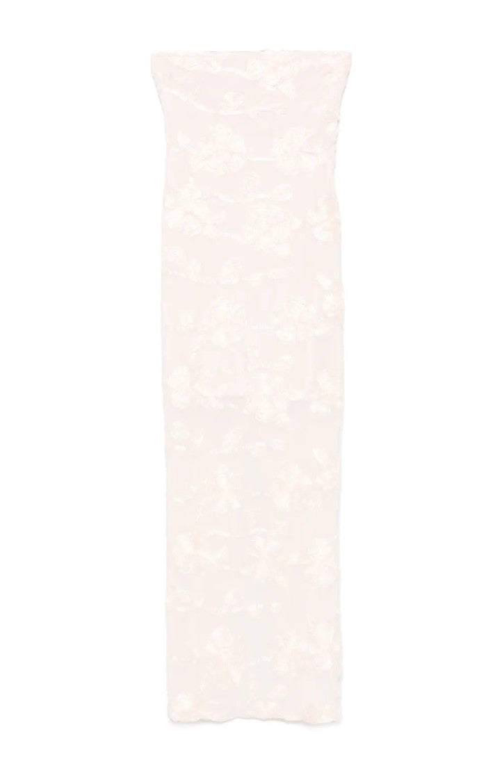 Rotate Blush Floral Mesh Tube Dress