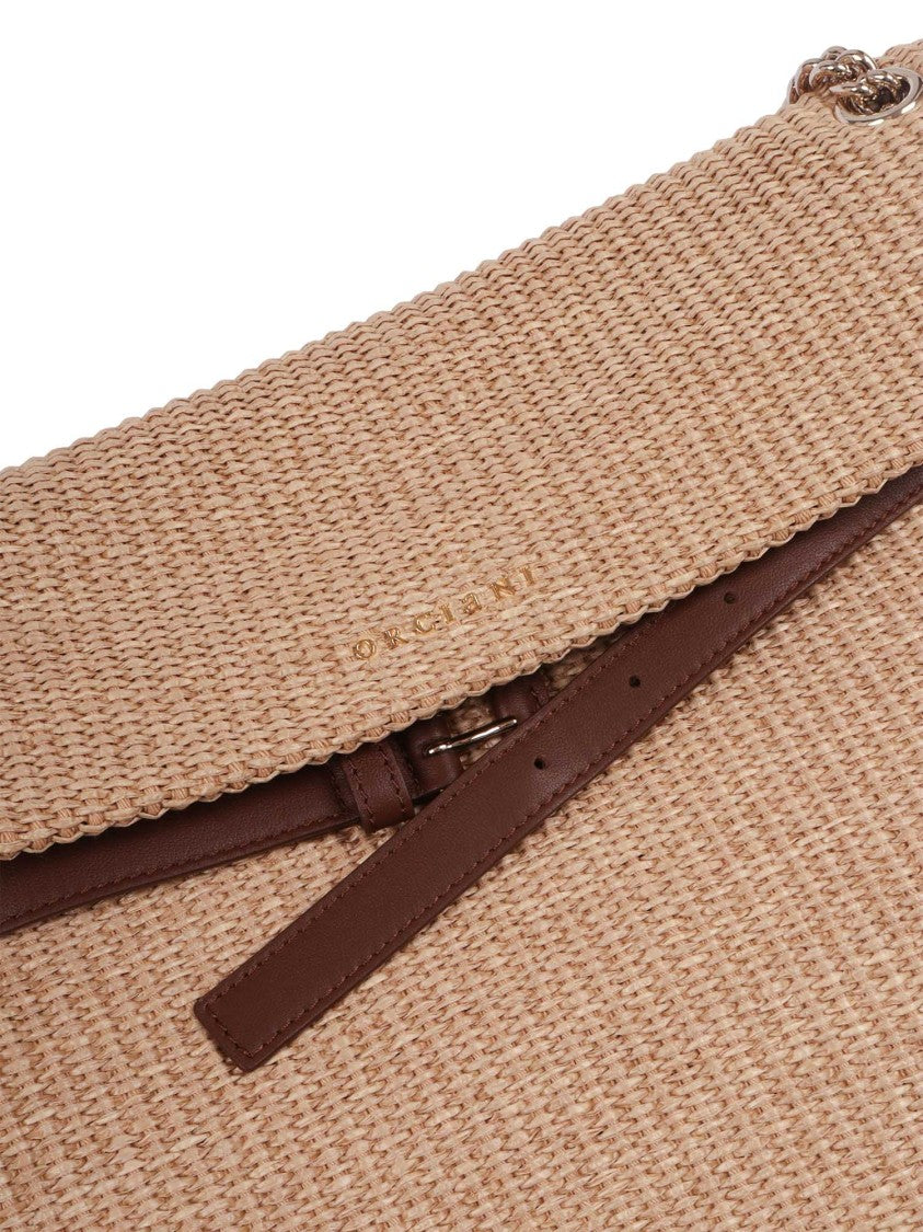 Claudio Orciani Textured Leather Trim Handbag