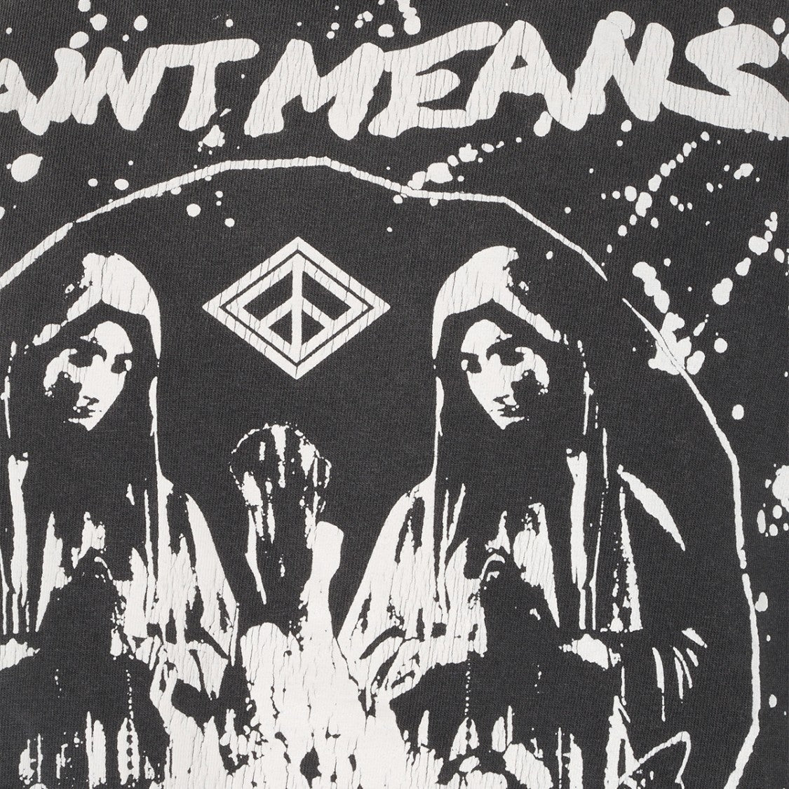 Saint Mxxxxxx Black Short-Sleeve Graphic T-Shirt With Bold Prints