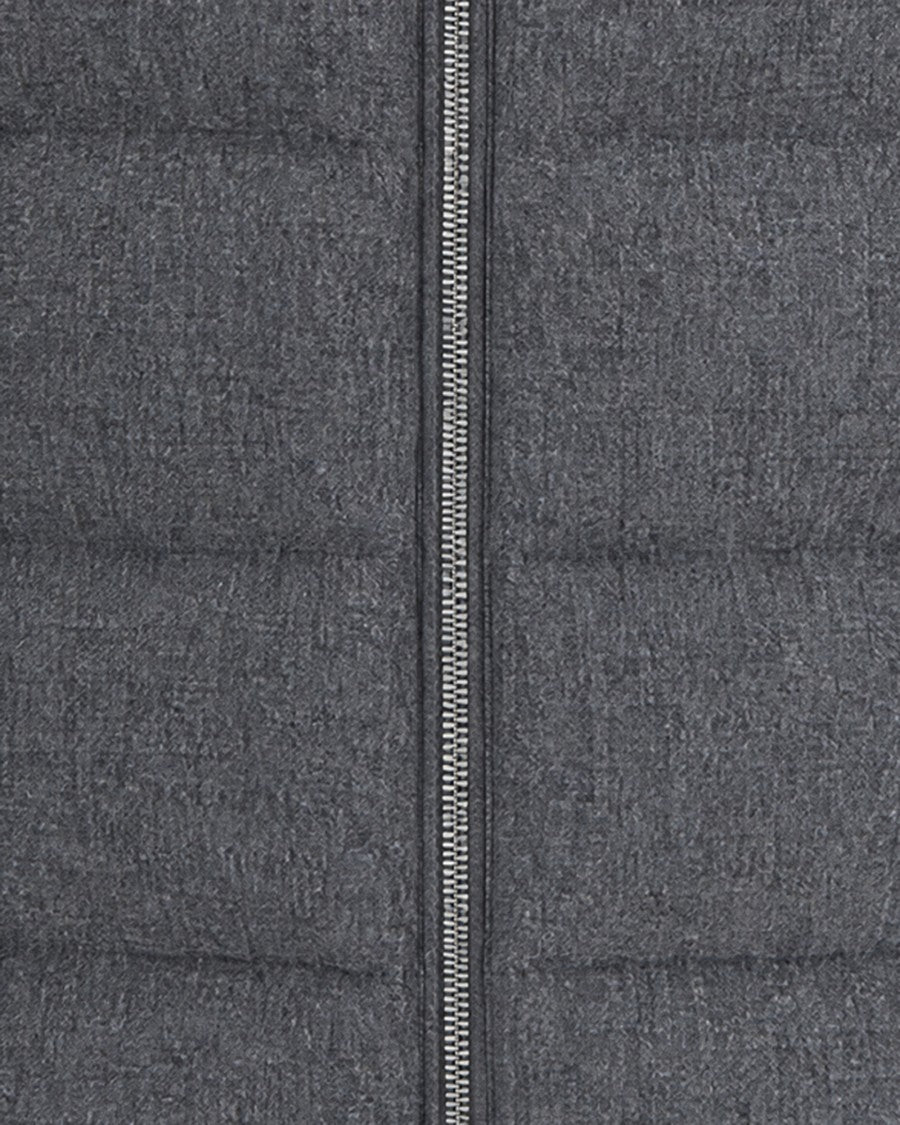 Eleventy Medium Grey Melange Down-Filled Wool-Cashmere Vest