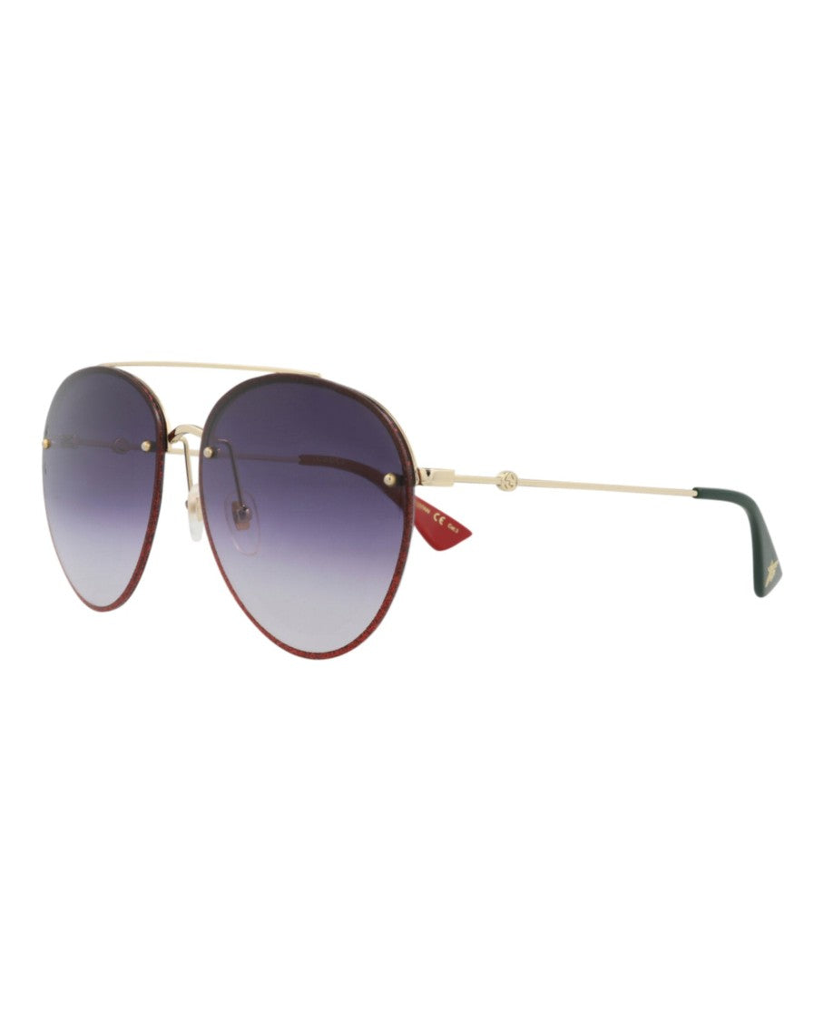 Gucci Aviator-Frame Metal Sunglasses