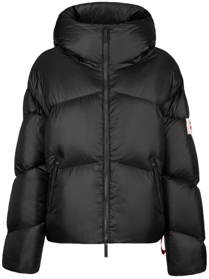 After Label Cropped Padded High Collar Polyamide Down Jacket
