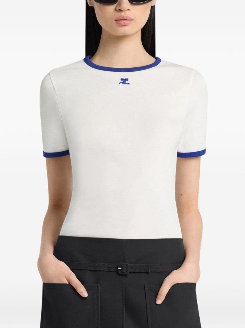 Courrèges Fitted White T-Shirt