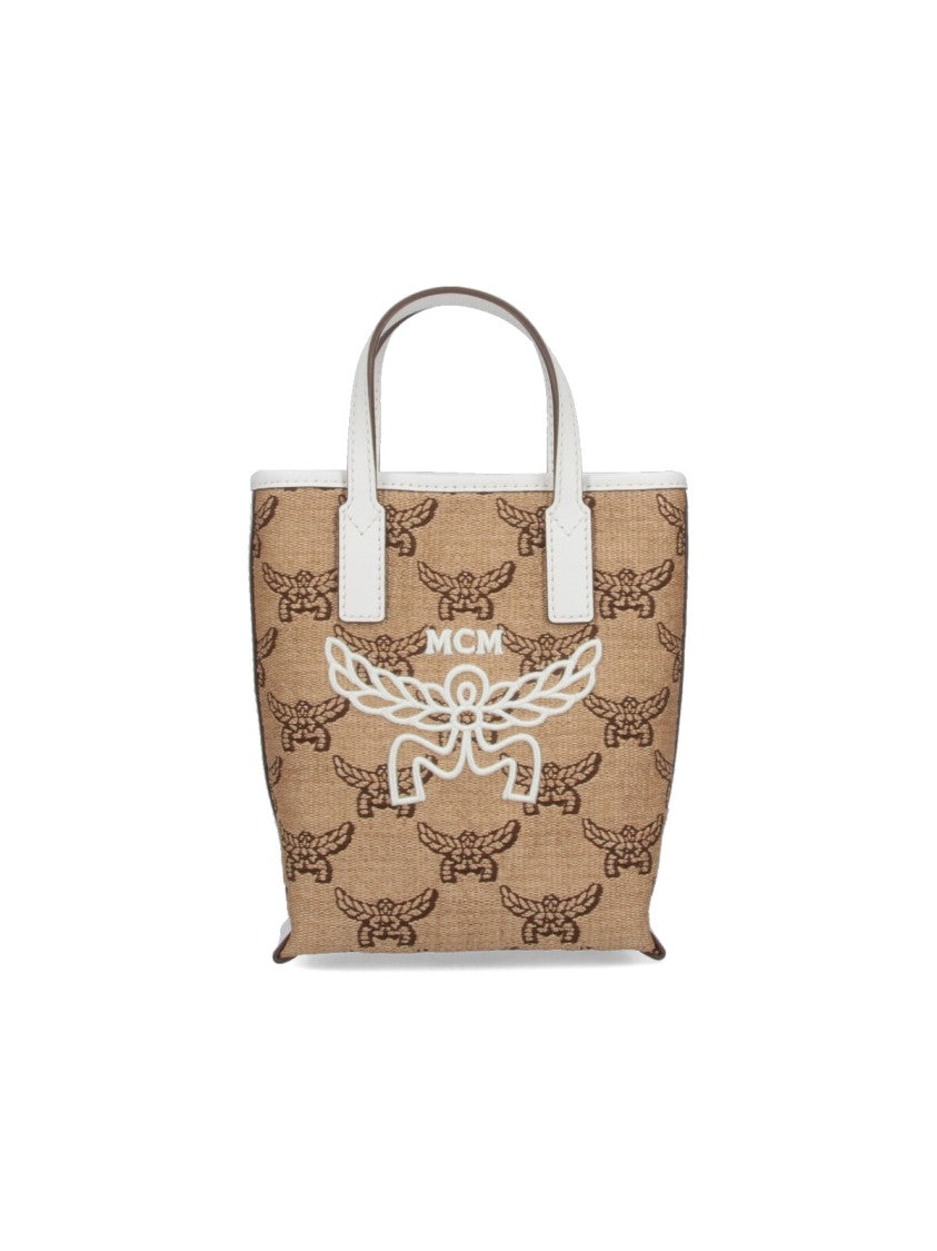 Mcm Logo Tote Bag – Beige