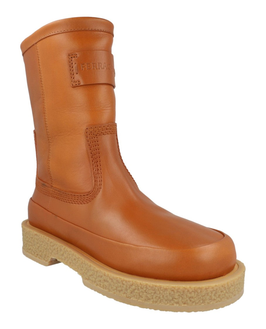 Ferragamo Ferdi Leather Boots