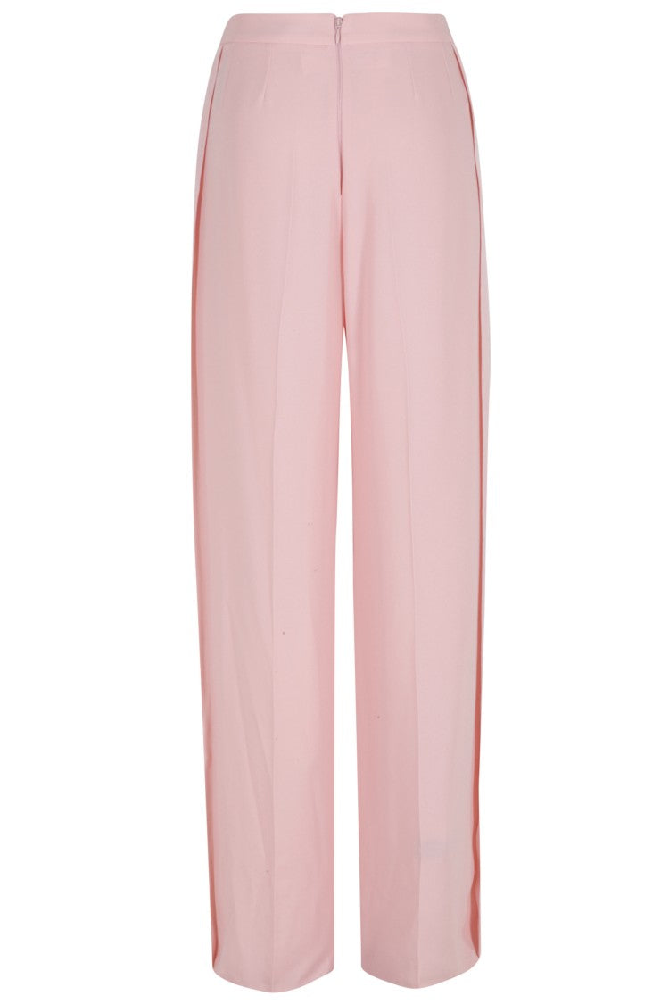 Nissa Pink Palace Side Darts Back Zip Polyester Wide-Leg Trousers