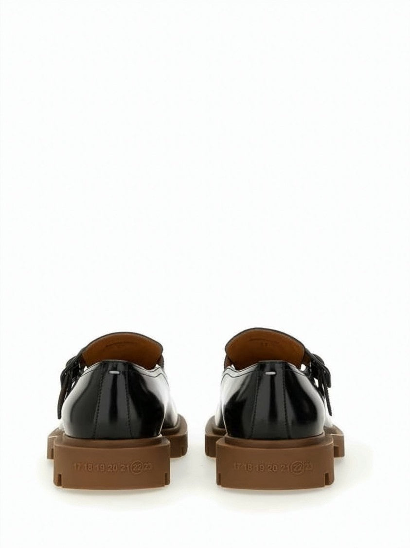 Maison Margiela Polished Calf Leather Loafers With Buckle Detail