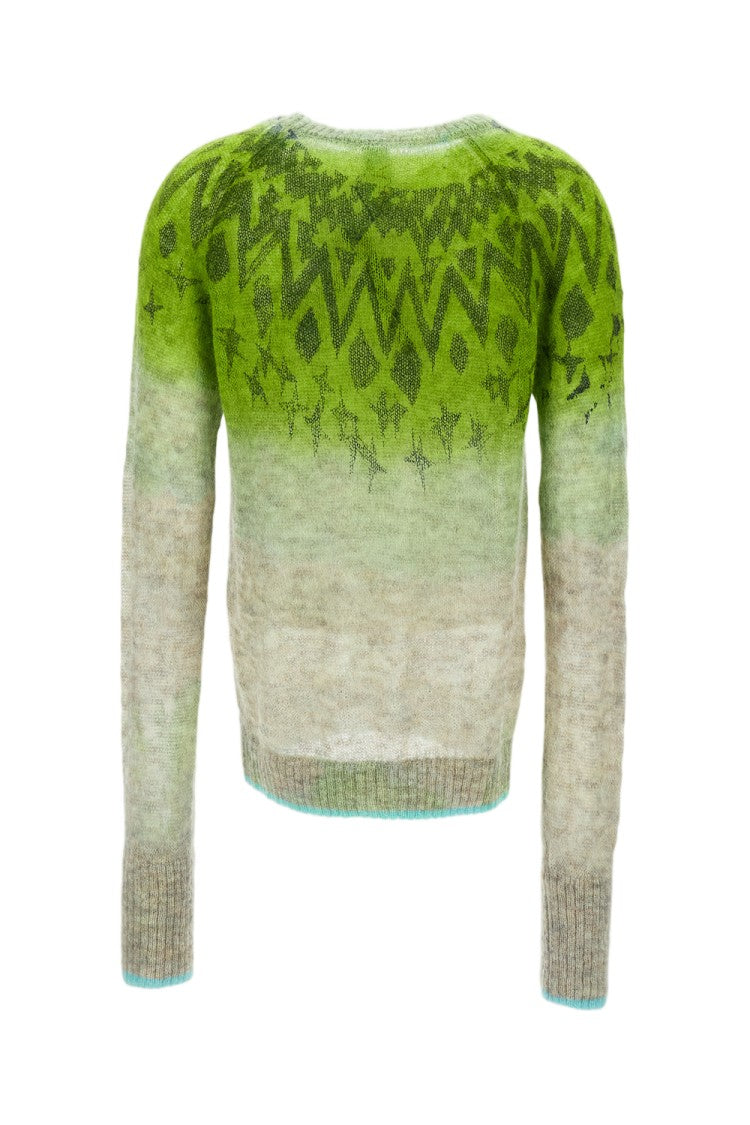 Rohka Gradient Wool Blend Sweater With Ribbed Finish