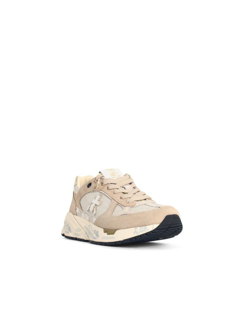 Premiata 'Mased' Beige Leather Blend Sneakers