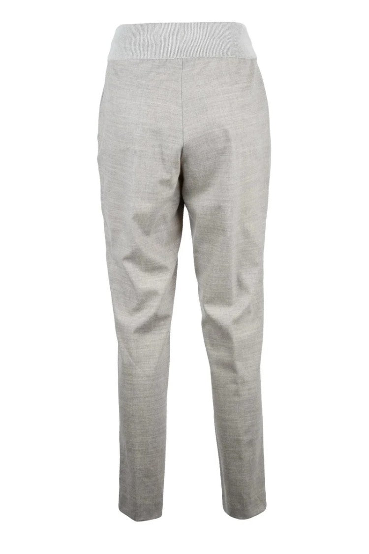 Panicale Light Grey Stretch Wool Cashmere Pants