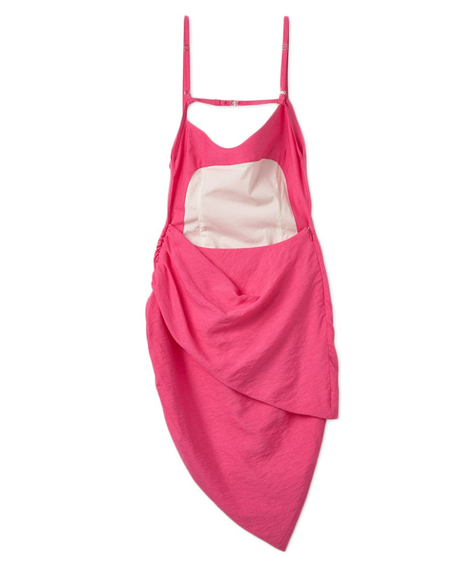 Jacquemus Ruched Mini Dress With Neckline From
