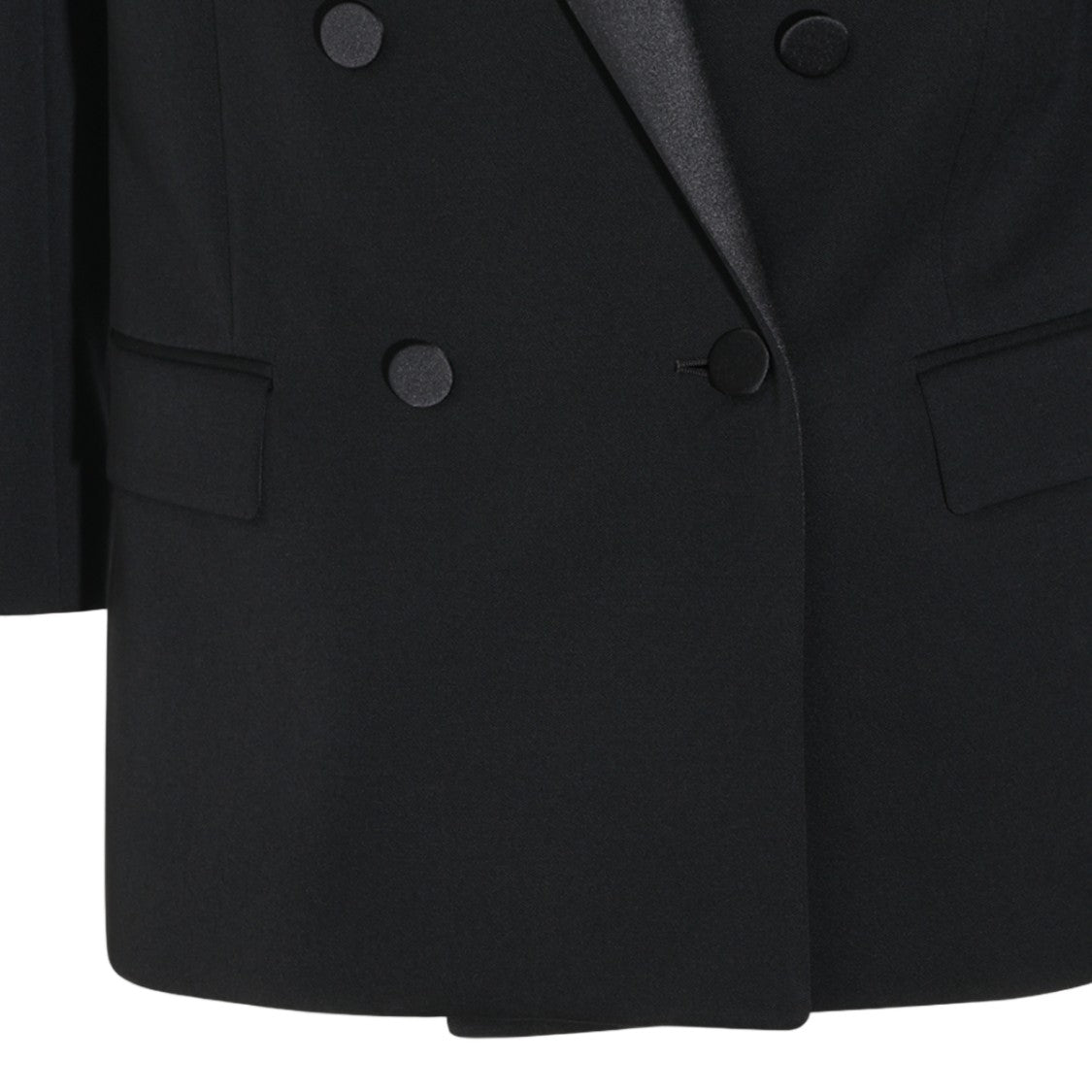 Saint Laurent Double-Breasted Satin Shawl Collar Blazer