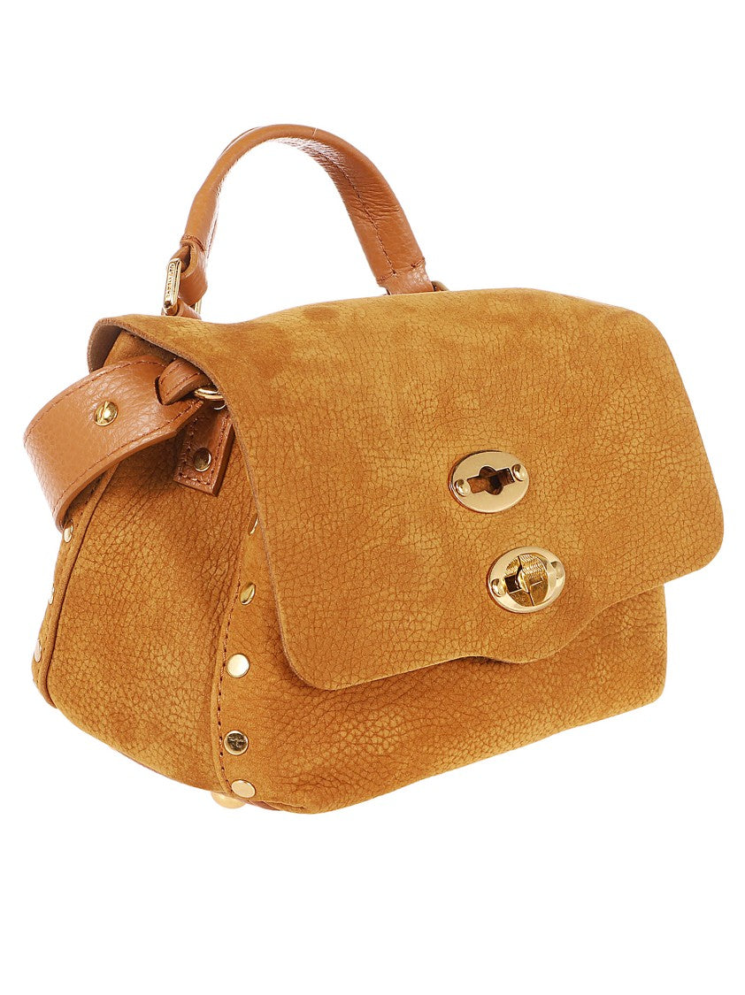 Zanellato Structured Leather Shoulder Bag With Metallic Details