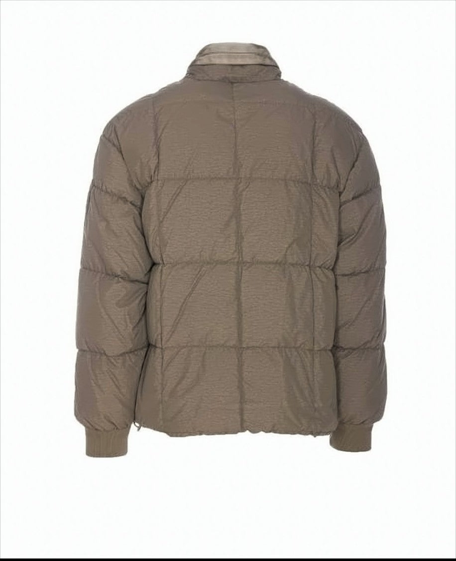 C.P. Company Quilted Padded Jacket With Stand Collar And Logo Patch