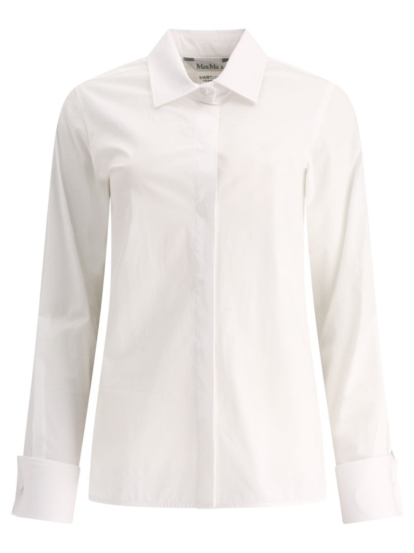 Max Mara Semi-Fitted Cotton Shirt With Classic Collar