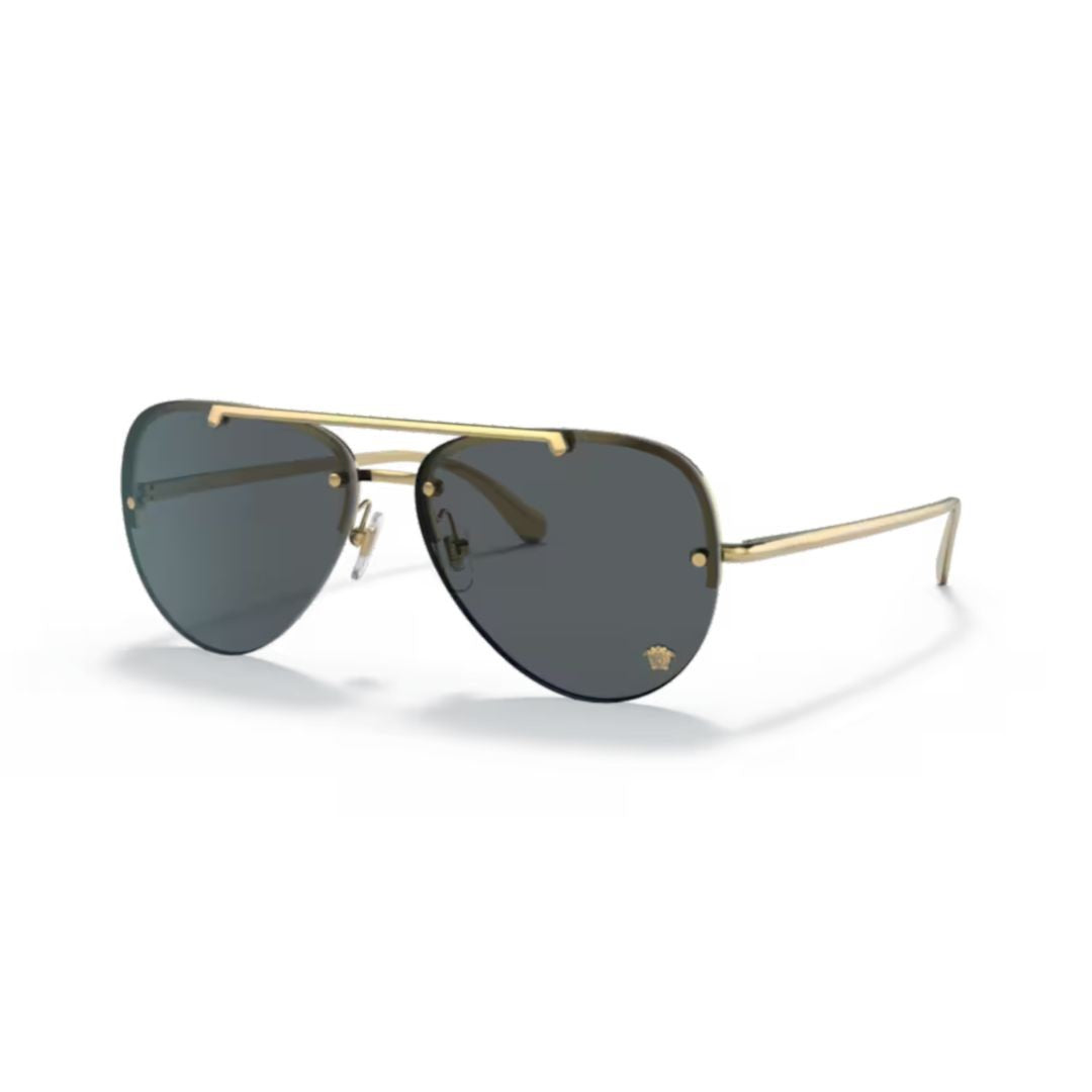 Versace Gold Metal Aviator Sunglasses