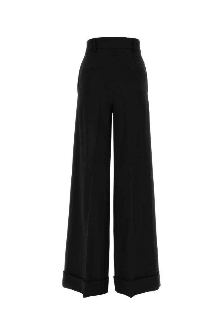 Moschino Black Crepe Wide-Leg Pant