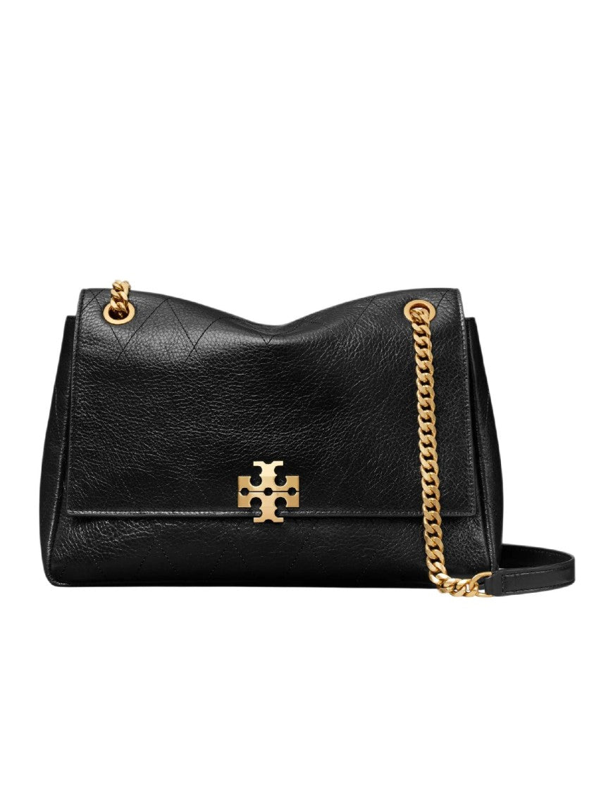 Tory Burch Charlie Gold Chain Quilted Leather Shoulder Bag
