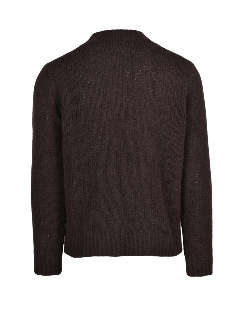 Daniele Fiesoli Crewneck Sweater In Rich Brown Extrafine Merino Wool