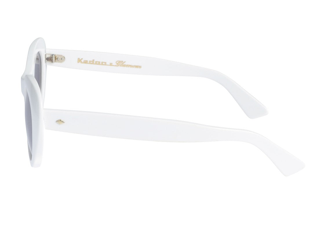 Kador Capri New-S Glossy White Oversized Cat-Eye Sunglasses
